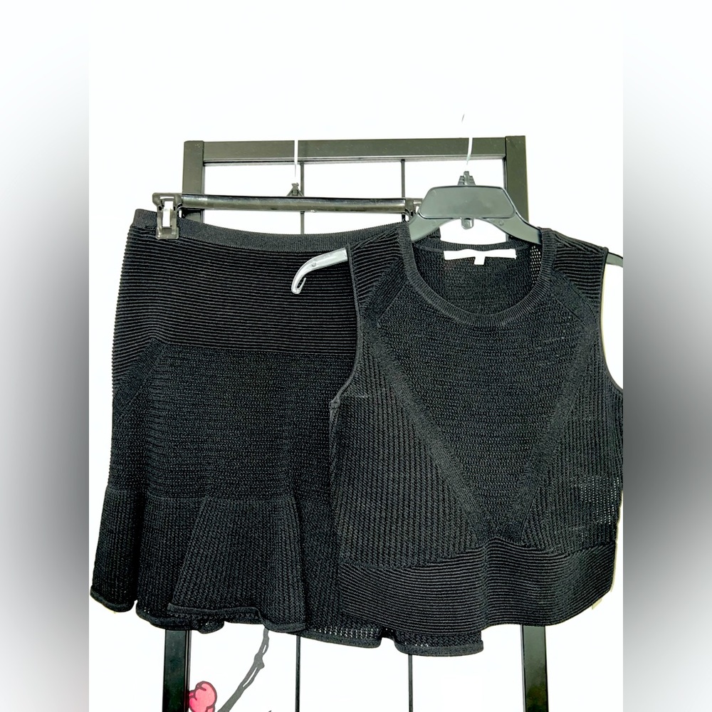 Rachel Roy Black Knit Skirt Set